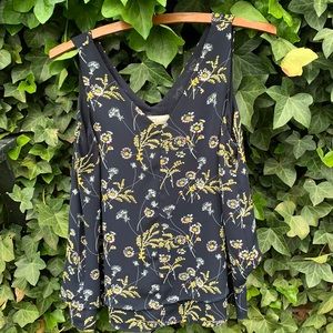 Loft V Neck Sleeveless Top Navy SP